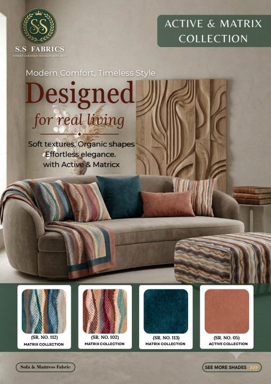 Active & Matrix sofa fabric catalogue cover