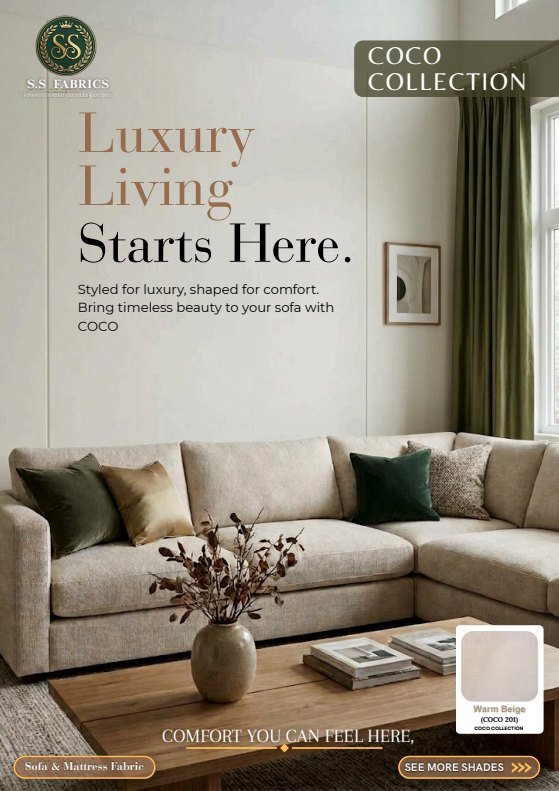 Coco sofa fabric catalogue cover