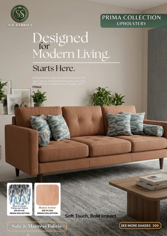 Prima sofa fabric catalogue cover